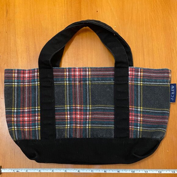 J.Crew Tartan Plaid Mini Canvas Tote - Picture 3 of 6